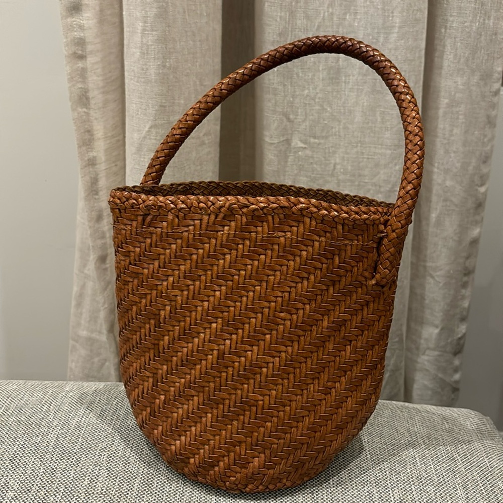Loeffler Randall woven leather bucket purse